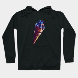 Blue cosmic ice-cream cone waffle Hoodie